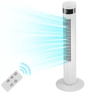 【NOT AC】Antarctic Star 36 Inch Tower Fan - Portable Electric Oscillating Fan with Remote Control, Quiet Operation, 3 Speed Settings & 12H Timer, Bladeless Standing Floor Fan for Bedroom & Office[No Cooling] [No Temperature Adjustment]