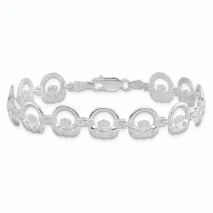 Sterling Silver Claddagh Circle Bracelet