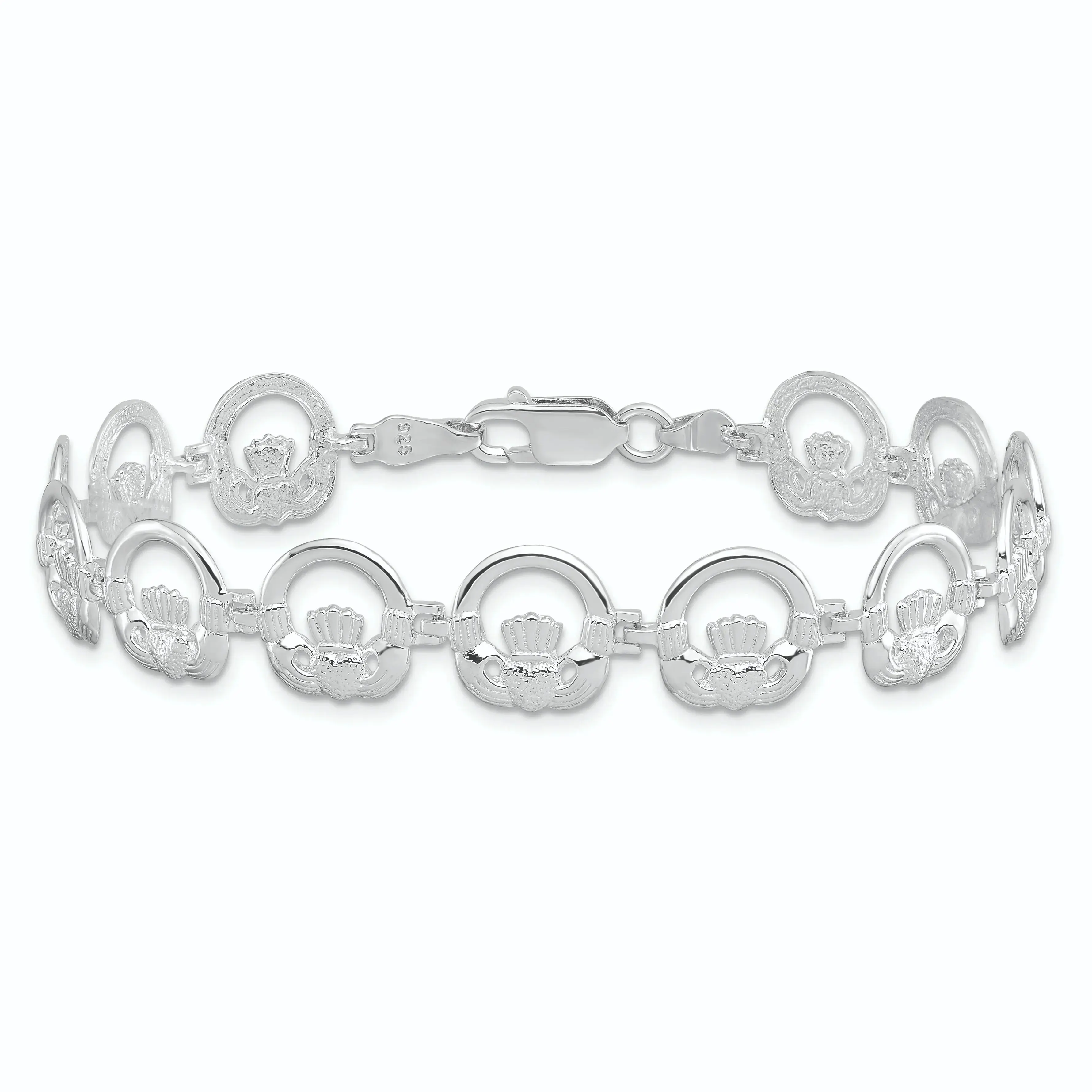 Sterling Silver Claddagh Circle Bracelet