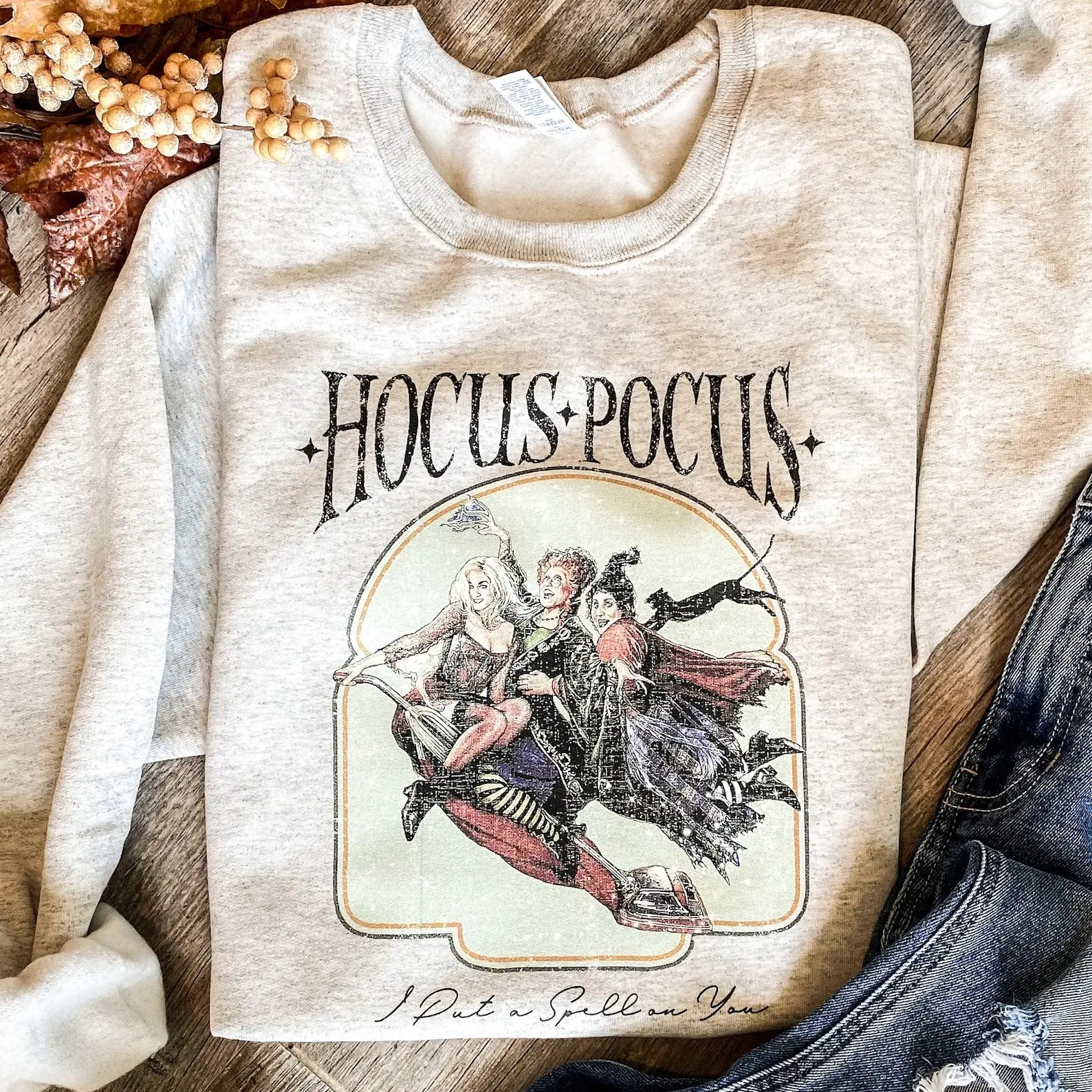 Hocus Pocus Sweatshirt, Vintage Halloween Crewneck, Sanderson Sisters Sweatshirt, Spooky Season Pullover, Witch Halloween Movie Shirt