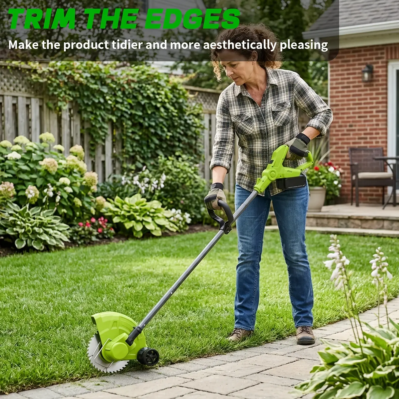 Heavy-Duty 3-in-1 Cordless Weed Whacker & Hedge Trimmer – Rotatable Head with Grass Catcher