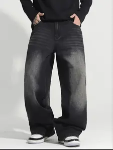 Men's Wide Leg Jeans Vintage Style, Plain, Classic, Loose Fit Casual Denim Jeans with Pockets, All Seasons Fashion, Comfortable and Stylish, Streetwear