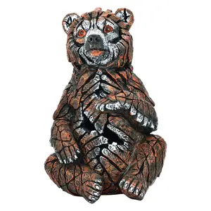 Bear 1-Piece Stone Resin Wilderness Sitting Bear Cub Sculpture, Home Decor Ornaments, Adam & Friends Lifestyle Brand Gifts & Conversation Piece, One-Piece