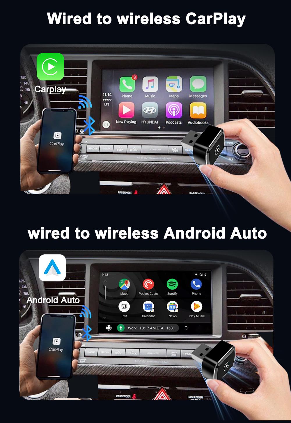 Wireless CarPlay Adapter 2026 Upgrade Mini Design CarPlay dongle/adapter Dual Band 5.8G/2.4G Wifi Bluetooth 5.4, Convert Wired CarPGift lay to Wireless, Support Android Auto Plug and Play gift