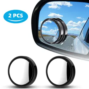 2Pcs Blind Spot Car Mirrors, 2.25 Inch Reusable Round HD Glass Convex 360° Wide Angle Side Rear View Mirror With Sucker For Cars SUV And Trucks