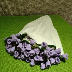 Crochet Flower Hand Woven Blanket, Pure Handmade Blanket,Turned into bouquet of flowers , a special gift for mother, elder , and your love
