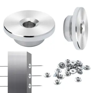 VEVOR 51Pack Cable Railing Kit 1/8 Wheel Protector Sleeves, Bundle with Black Invisible 1/8 Swage Tensioner and Terminal, Cable Railing Post Safeguard Covers for 0.41inch Horizontal Hole Post