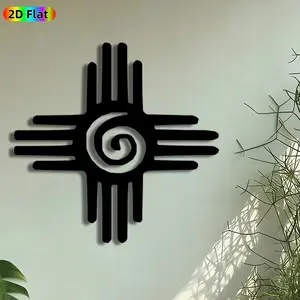 1pc Zia Sun Symbol Metal Wall Art, Native American Sun Statue Mural, Modern Abstract Art, Intricate Craftsmanship, Perfect for Housewarming, Cultural Celebration Decor, Living Room, Patio & Studio Decor, Ideal Gift for Native American Art Enthusiasts
