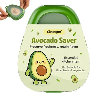 CLEANGOR Avocado Saver with Snap-On Lid, Silicone Food Saver, Reusable Individual Avocado Storage Container, Keep Avocadoes Fresh Longer, Reusable Kitchen Gadget, Dishwasher Safe