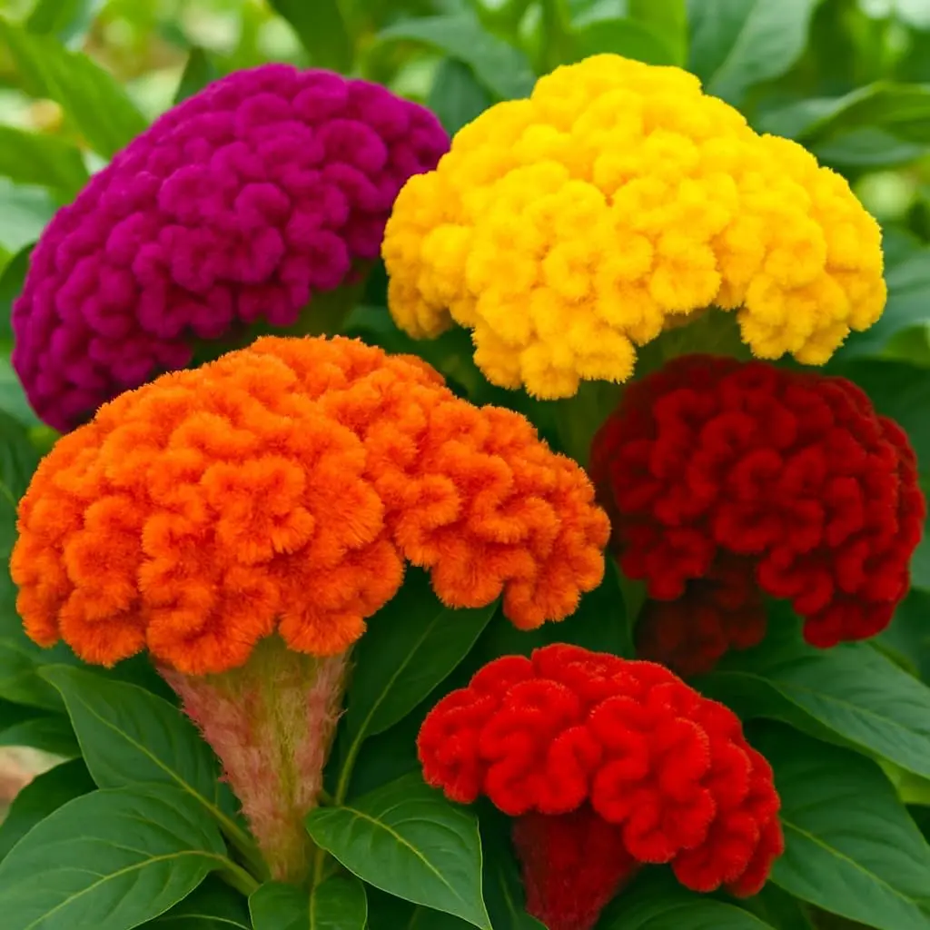 Pcs Cockscomb Celosia Flower Seeds Mixed Colors, Hardy Perennial Velvet Flower Seeds Easy to Grow for Outdoor Garden Landscaping Backyard Pots Borders Bright