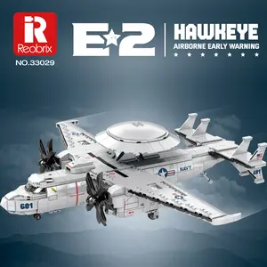 Reobrix E-2 Hawkeye Military Airplane Building Set 33029 Warning Aircraft Fighter Jet Model Kits 1126PCS Magnetic Tiles Stacking Toy for Adults Boys 8-12 Home Decor Gift