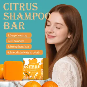 SAUVASINE Citrus Splash Shampoo & Conditioner Bar Set - 2-in-1 Natural Hair Bars with Shea Butter & Argan Oil | Refreshing Orange Lime Scent | Eco Friendly Travel Hair Care Sample for Shiny Soft Hair