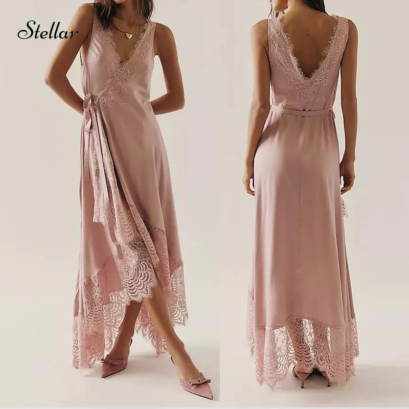 Womens Slip Lace Long Maxi Wrap Dress Y2k Aesthetic Flowy Swing Going Out Boho Ruffle Hem Streetwear Dresses - TikTok Shop Womens Slip Lace Long Maxi Wrap Dress Y2k Aesthetic Flowy Swing Going Out Boho Ruffle Hem Streetwear Dresses - TikTok Shop