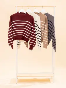 Striped Mock Neck Sweater | S-L