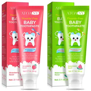 ATOANY Children's Daily Care Toothpaste 60g, Strawberry Two natural fruit flavors make it more appealing to kids, helping them embrace brushing instead of resisting it. Its rich, foamy texture adds fun to brushing while gently cleaning away plaque.