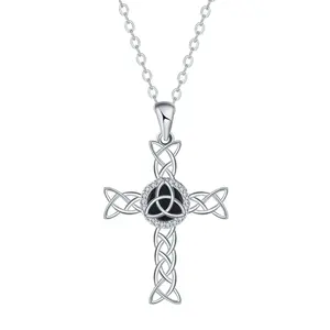 Zircon Celtic cross necklace personality niche daily versatile jewelry suitable for couples gift