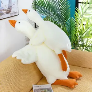 50-190cm White Hug Stuffed Animal Duck Kawaii Large 7 Colors Giant Goose Plush Toy Sleeping Pillow Big Christmas Gift for Friend