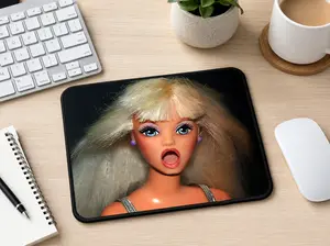Blonde Surprise Doll Mouse Pad, Cute Viral Desk Decor for Office Use