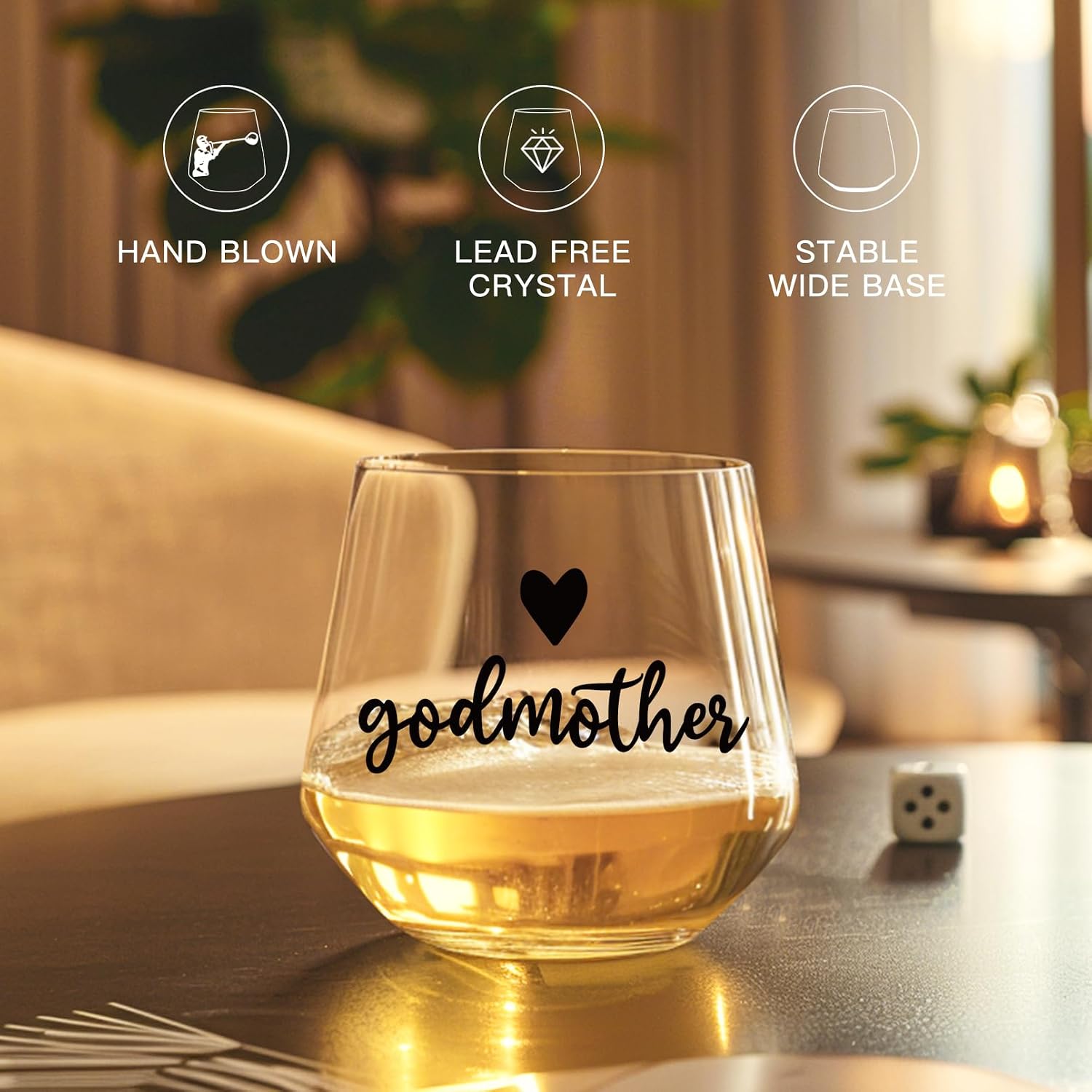 Physkoa Godparents Proposal Gift Box – Wine, Whiskey, and Shot Glass Set in Keepsake Wood Box – Will You Be My Godparents Gift for Baptism or Christening – Est. 2026 Present for Godmother & Godfather
