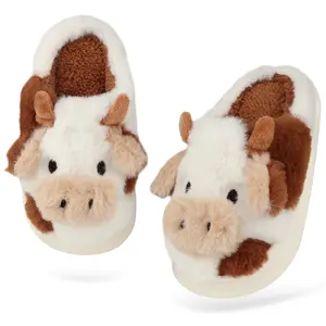 Woman and Man Cow Slippers Animal Slippers Cute Indoor Outdoor Plush Warm House Slippers