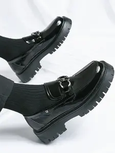 Men's Fashion Loafers, Comfortable Casual Slip On Shoes, Round Toe PU Leather, Medium Width, Rubber Sole, All Seasons, Office & Wedding Wear