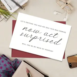 1pc Will You Be My Maid Of Honor? Bridesmaid Wedding Cards, Bridesmaid Wedding Proposal Cards, Surprise Wedding Proposal Cards, Perfect Creative Products, Gift Cards, Fun Party Cards