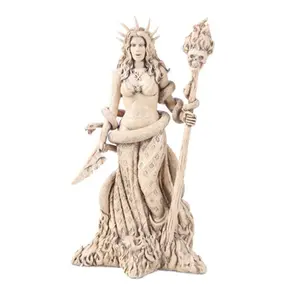 Greek Witchcraft Pagan Hecate Statue In Colored Finish Resin Figurine 10.5 inch