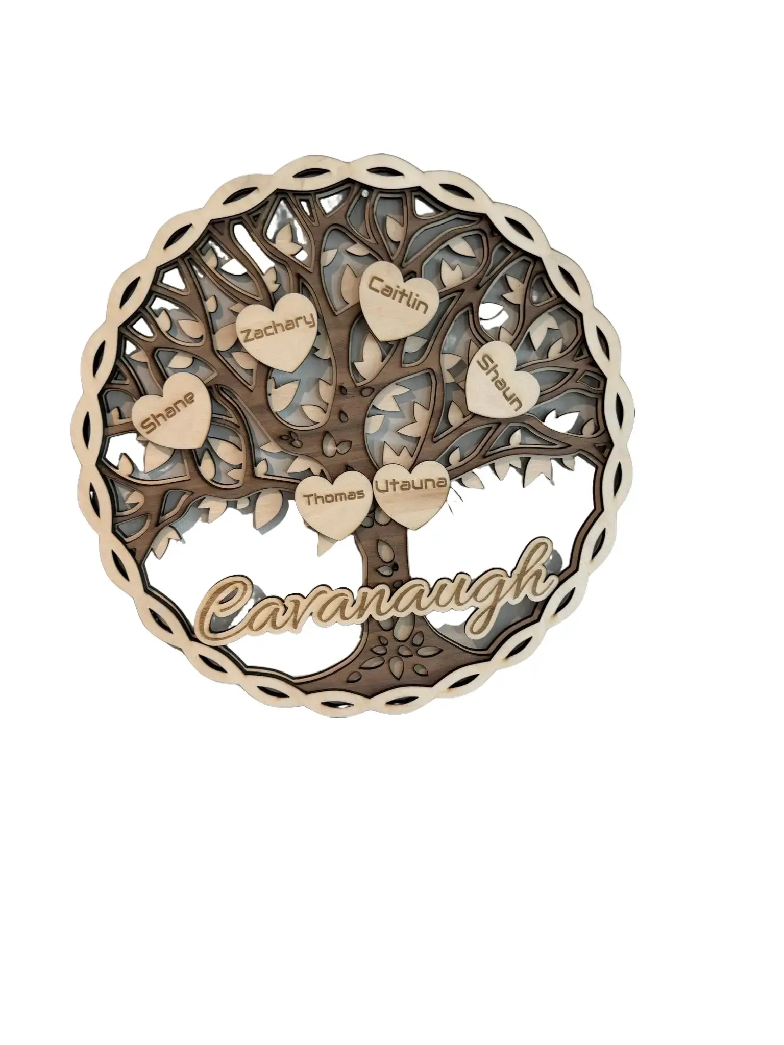Custom Family Tree customized with family names