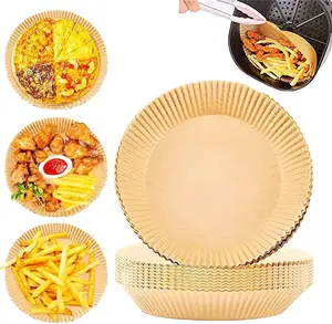 Pack of 50 Air Fryer Disposable Baking Paper, Round Baking Paper, Air Fryer Parchment Paper, Waterproof and Oil-proof for Frying Pan, Oven, Grill, Cook, Steam, Fryer and Hot Air Fryer Bakeware Lightweight