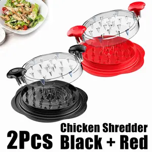 Large Chicken Breast Shredder Twist Tool, See‑Through Visible Meat Shredder Machine, Built‑in Fork & Cleaning Brush, Anti‑Slip Strip Base, Contoured Ergonomic Handle