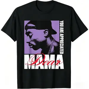 🎤🔥【Hip Hop Shirt】【100% Cotton】【Graphic T Shirt】Vintage 90s Hip Hop Tribute Graphic T-Shirt – Unisex Cotton Short Sleeve Tee, Retro Streetwear Tee, “Dear Mama” Inspired Music Culture Shirt, Casual Comfortable Outfit for Men & Women