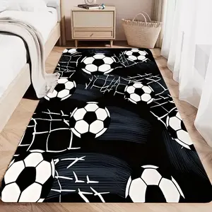 1pc Soccer Ball Floor Mat, Rug, Fluffy Rug for Bedroom Living Room Extra Large Carpets Rugs Cute Rug Bathroom, Bohemian Rug Classroom Rug Gaming Rug, Video Game Rug, Holiday Gift, Home Decoration