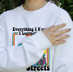 Everything I Know I Learned On The Streets Shirt, Protect PBS, 90 Vintages Childhood Shirt