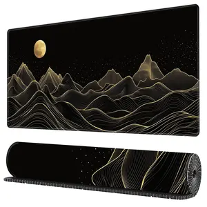 Mountain Pattern Mouse Pad, 1 Count Large Stable Rubber Base Mouse Pad with Stitched Edges, Keyboard Mouse Mat Desk Pad for Work, Game, Office, Home