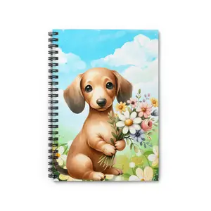 Beautiful Watercolor Dachshund Spiral Notebook Pet Journal, Dog Lover Gift