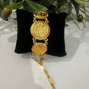 Turkish lira coin paper clip bracelet