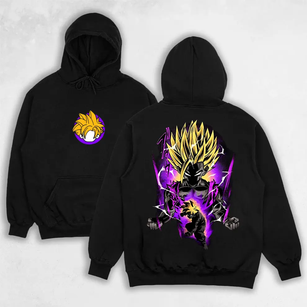 Retro Vintage SonGohan Tee, Hoodie features a design inspired by DragonBall anime, Anime Manga, Gift For Anime Fan, Sweatshirt Manga Crewneck Hoodie Menswear