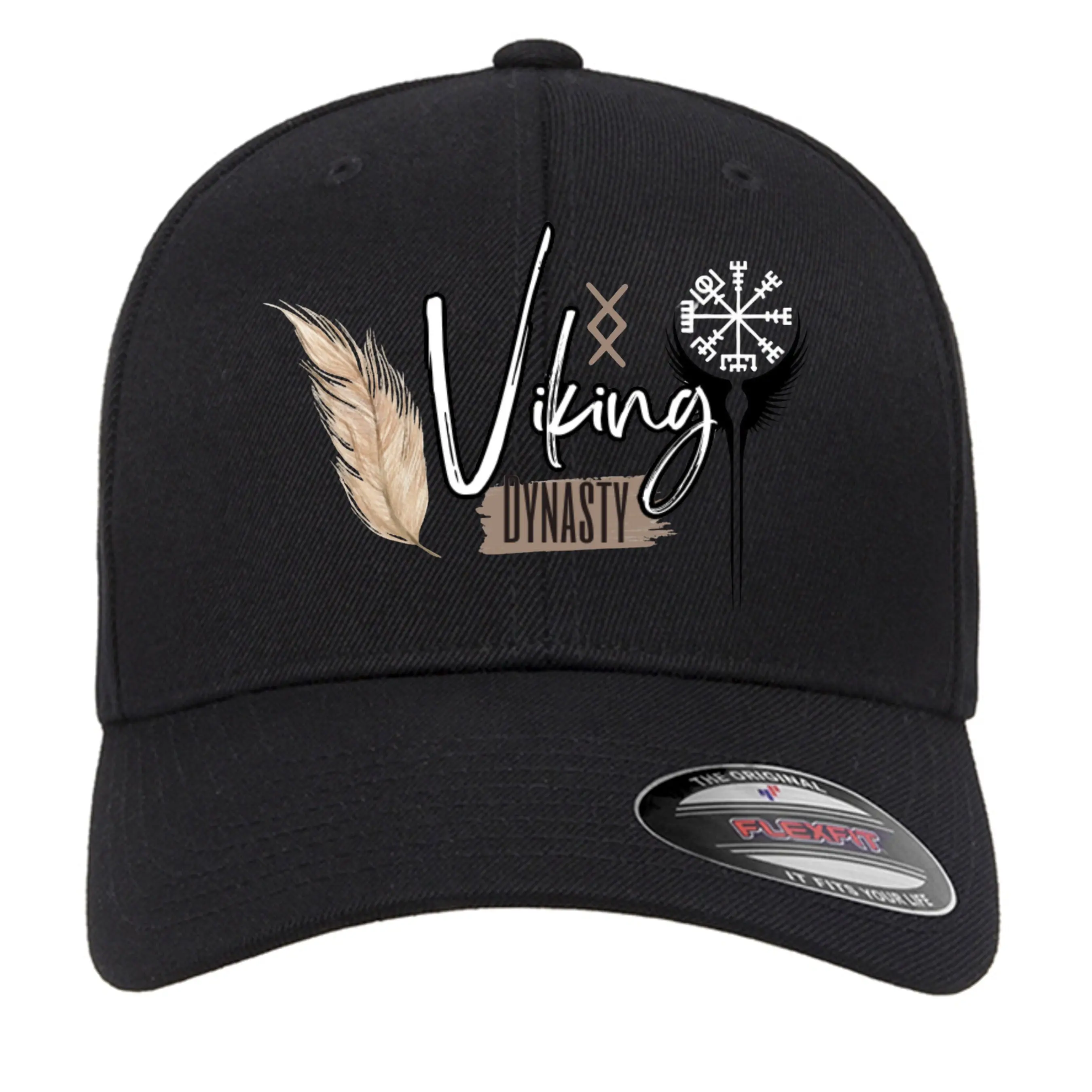 Viking Dynasty Fitted Hat – Norse Vegvisir Graphic Flexfit Cap