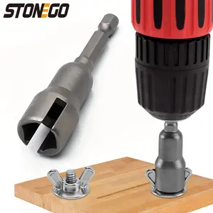Slot Wing Nut Drill Bit Socket Wrench Tool Set, 1/4 Inch Hex Shank for Panel Nuts Screws Hooks Bolts, 1 Piece/2 Pieces