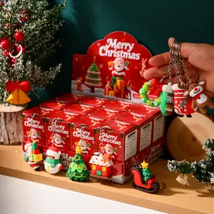 Christmas Mystery Keychain Blind Box, Christmas Tree Decoration Keychain Pendant, Random 12 Different Styles and Colors, Perfect for Christmas Thanksgiving Halloween Parties and Surprise Gifts in Mystery Gift Boxes