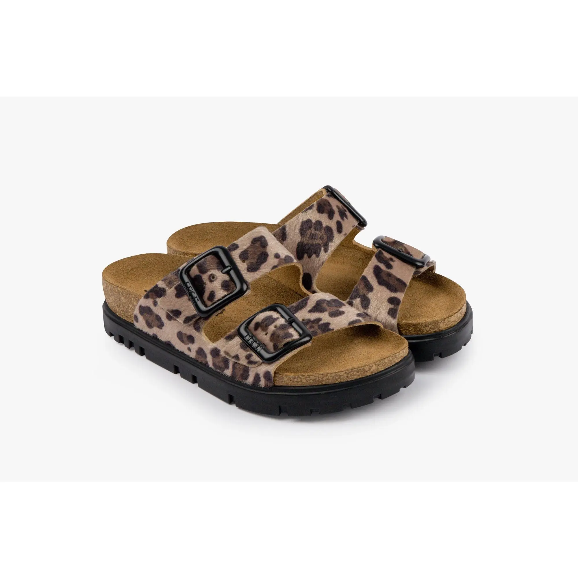 Terra by LEON- Women’s Leather Sandal– Adjustable Buckle Cork-style Footbed