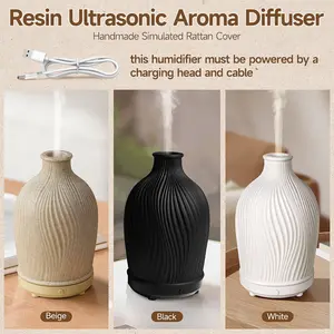 80ML USB Decorative Warm Light Resin Essential Oil Ultrasonic Aroma Diffuser, USB Powered Humidifier for Home & Office Use, Aromatherapy Diffusers