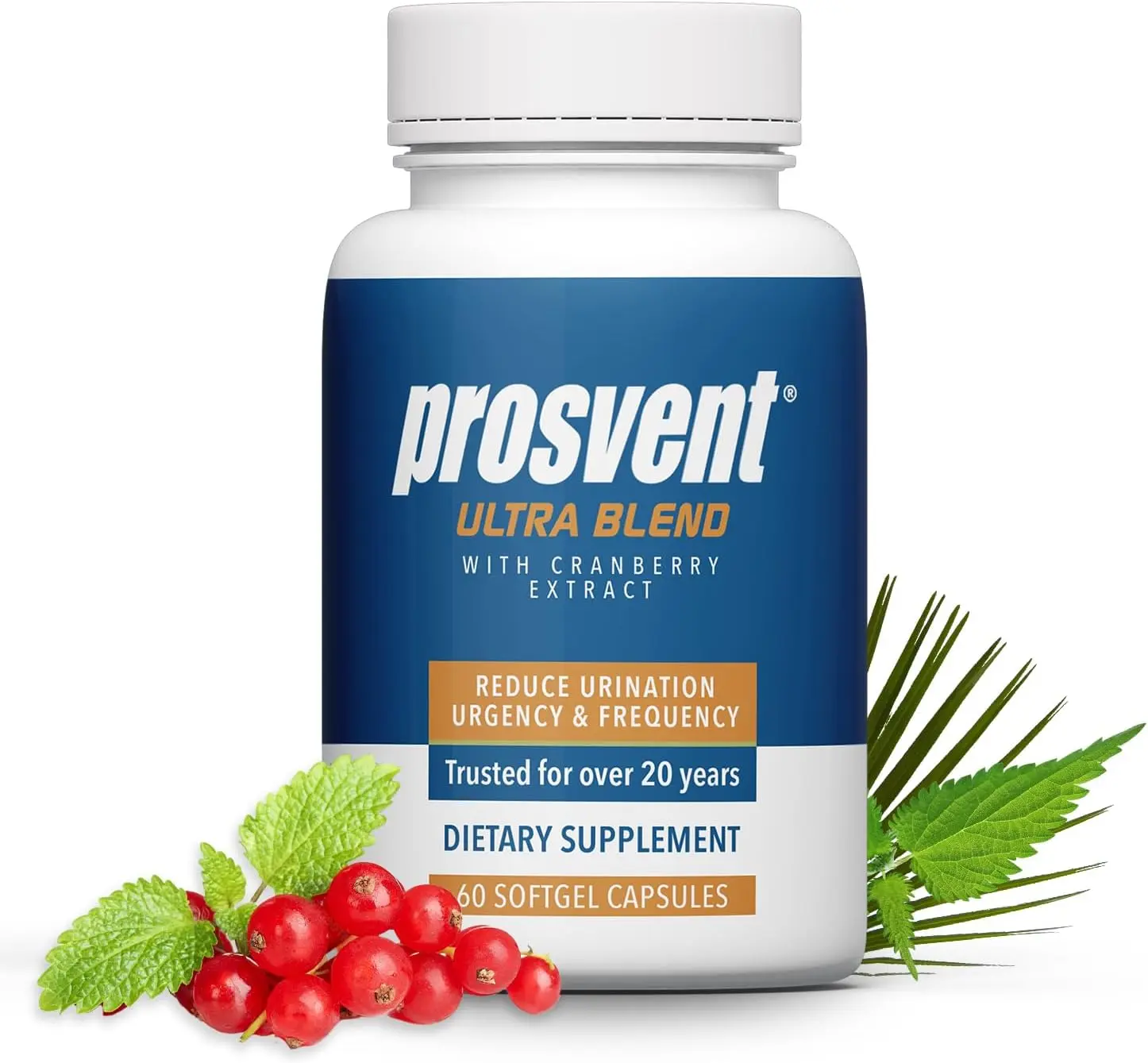 Prosvent Ultra Blend with Cranberry Extract - 60 Softgel Capsules for Reduced Urination Urgency & Frequency - Advanced Prostate Support - Trusted for Over 20 Years