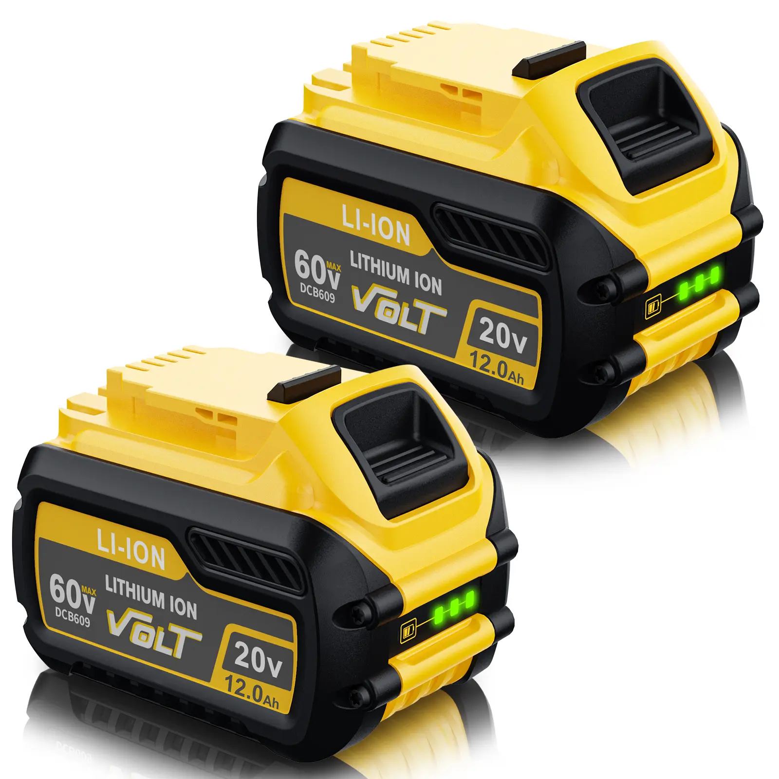 12.0Ah Lithium Replacement Battery for Dewalt 20V-60V Flexvolt, Compatible with DCB606, DCB609, DCB612, DCB200, DCB201, DCB203, DCB204, DCB206, DCB207, DCB209