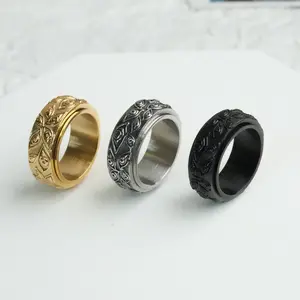 Evil Eye Ring / Hypoallergenic Titanium Steel / Silver color Golden Black / 3D Carved All Seeing Eye / Unisex Statement Fashion Ring