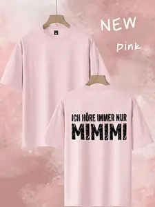 Mimimi T-Shirt for People Who Hate Complaints, Casual Fitted Long Sleeve Tee, Geometric Pattern, All Seasons Wear