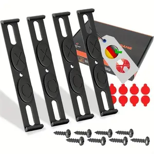 4 Sets Eu Standard License Plate Brackets, 520x110mm Universal Mount, Waterproof Shockproof, Easy Installation, Includes Screws and Stickers