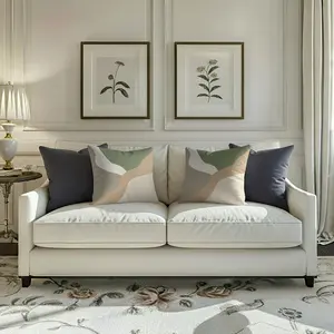 A pair of earth colored wave pillows and cushions, warm and textured color block prints, durable and long-lasting, simple style decorative pillowcases, multiple styles to choose from, 17.71 × 17.71 inches