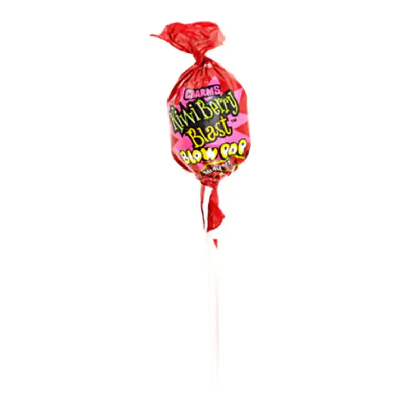 48-Count Kiwi Berry Blow Pop Charms Lollipops, 0.65oz Fruity Candies with Chewy Bubble Gum Center, Individually Wrapped Bulk Wholesale Pack for Kids Party Favors, Piñata Fillers, Holidays