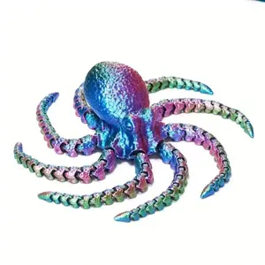 Large 3D Printed Octopus Toy, Realistic Big Squid Eight-Armed Fish Eye Display, Trendy 3D Print Stall Item, Bestselling Toy